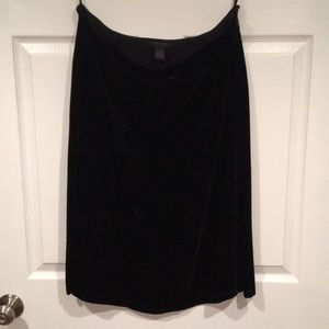 Black velvet eyelet skirt